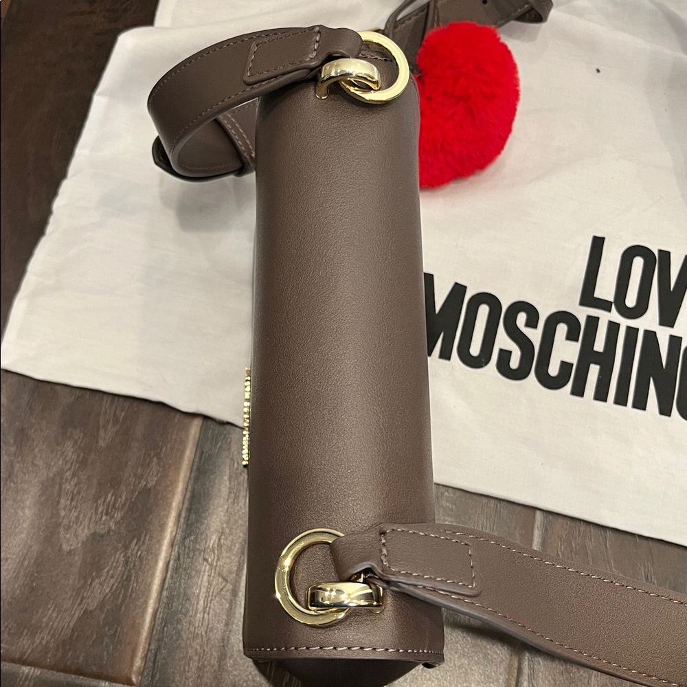 Love Moschino Taupe/Brown Crossbody Bag with Gold Logo - Picture 5 of 14